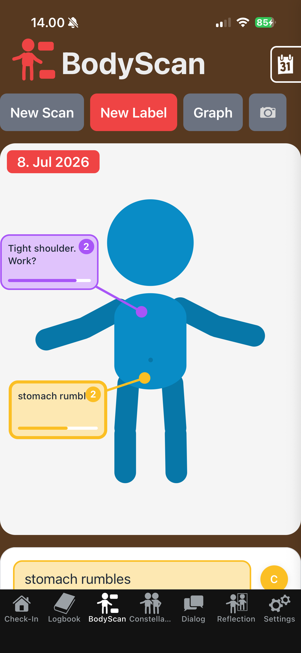 Using Body Scan in the app billede 1