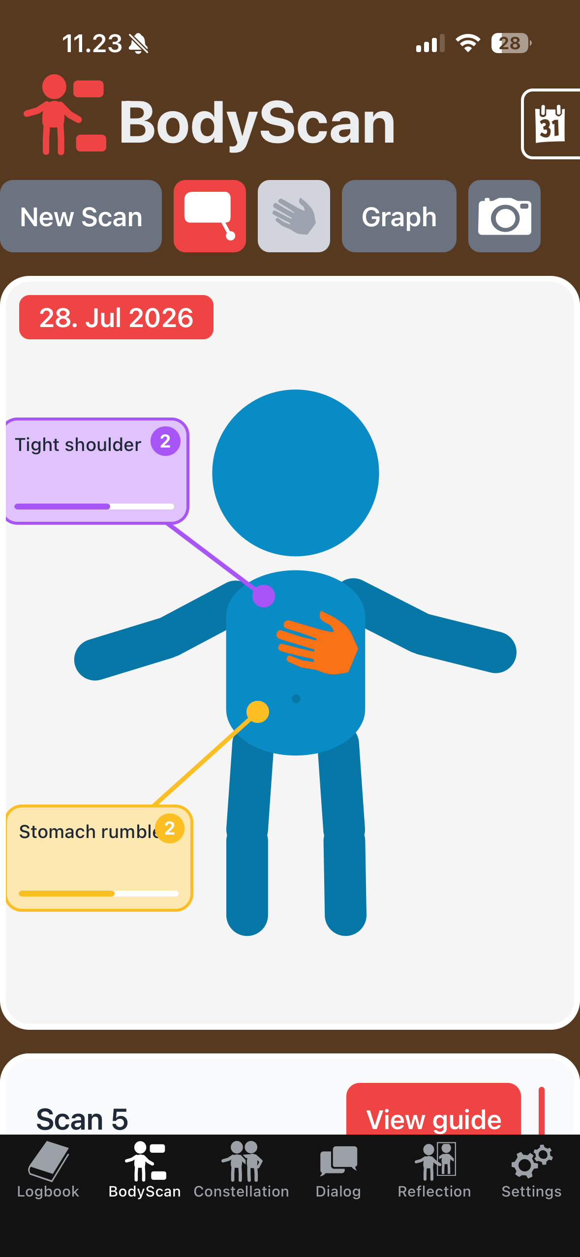 Using Body Scan in the app billede 1