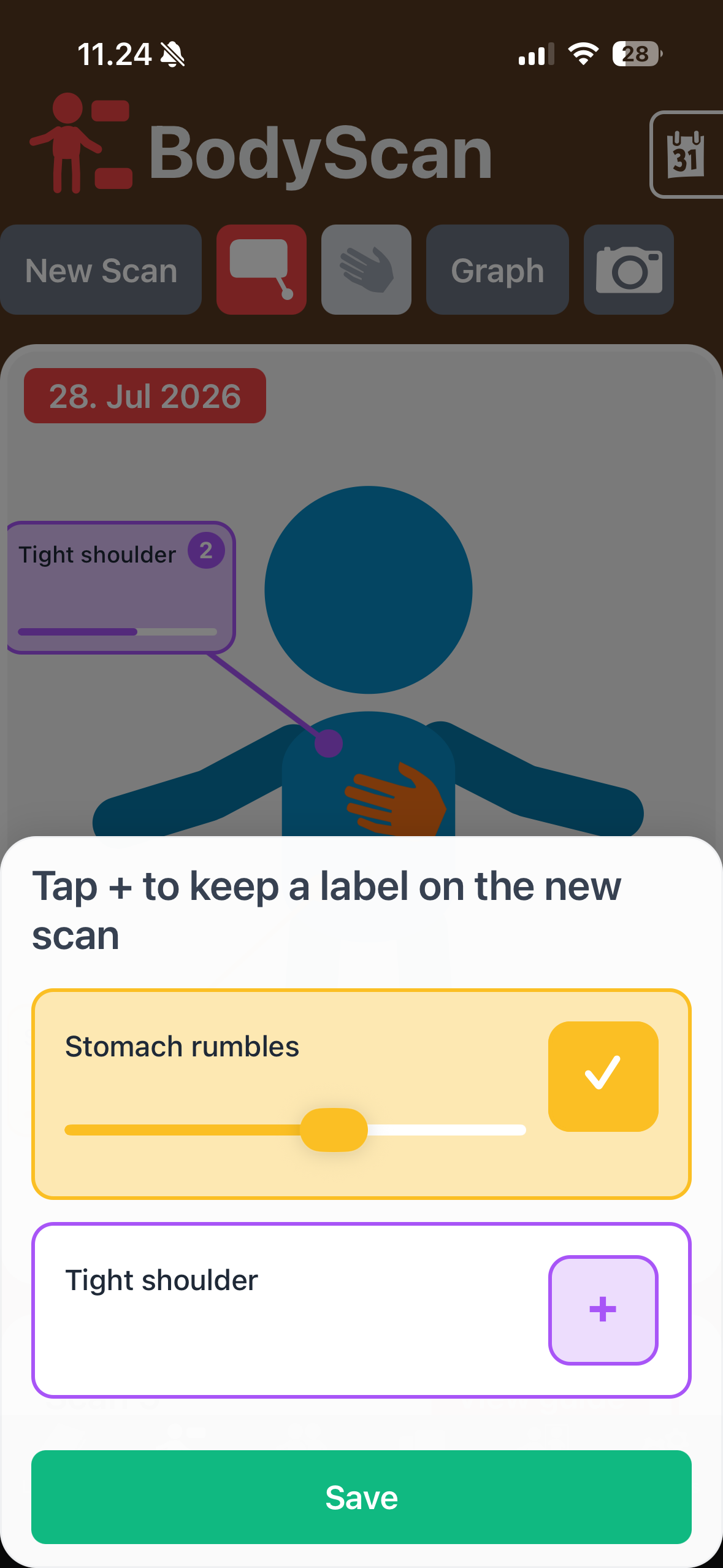 Using Body Scan in the app billede 2
